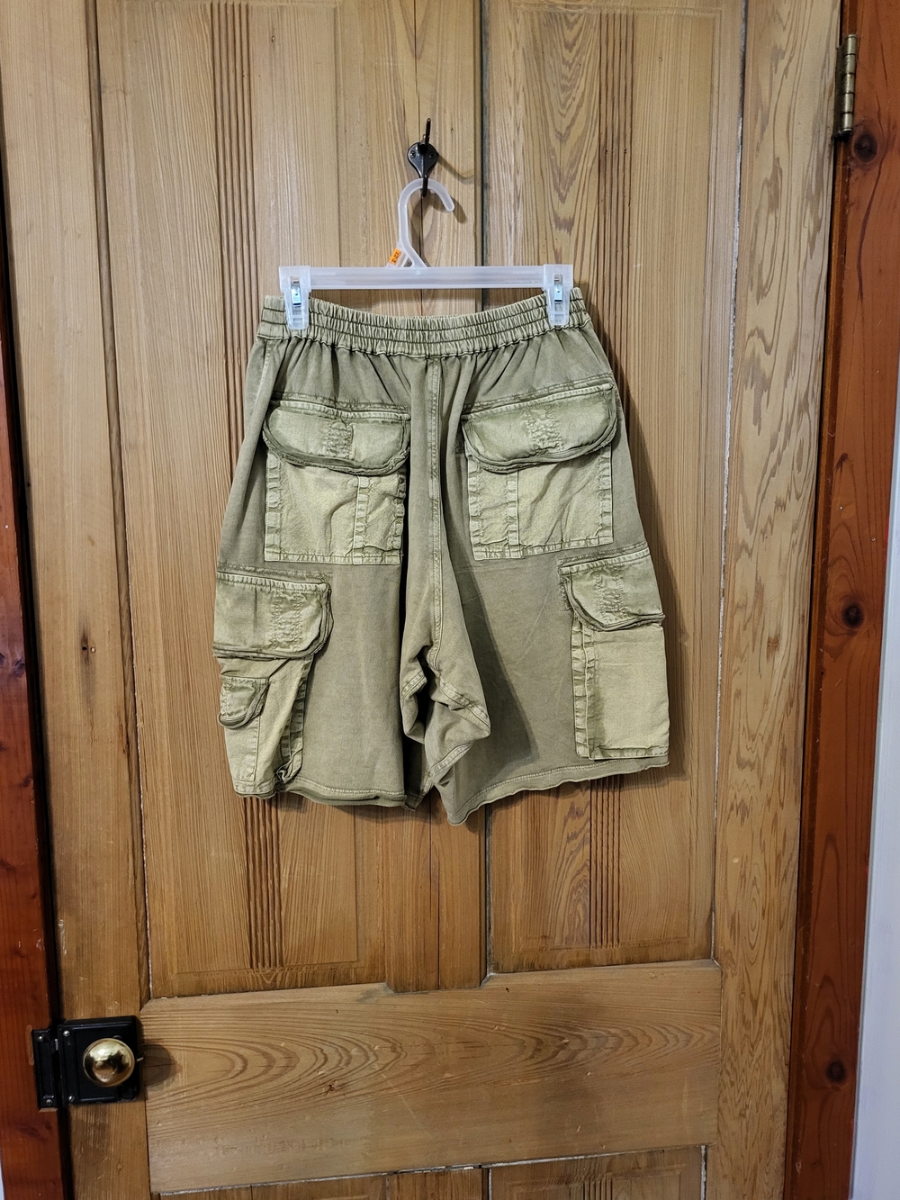 Free People Olive Green Cargo Shorts with Utility Pockets - Picture 7 of 14